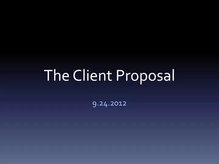 the client proposal