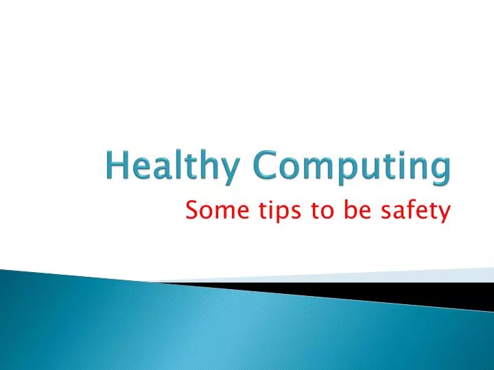 healthy computing