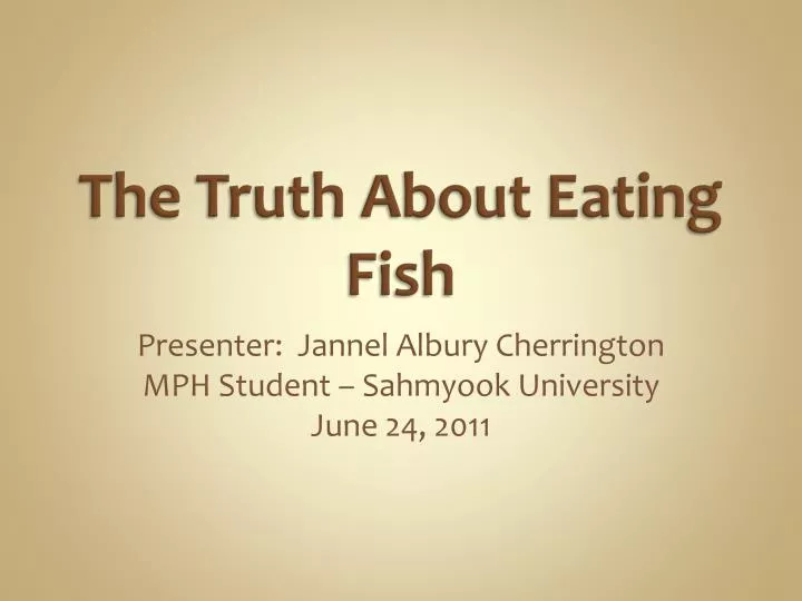 the truth about eating fish