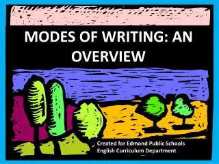 MODES OF WRITING: AN OVERVIEW