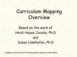 Curriculum Mapping Overview