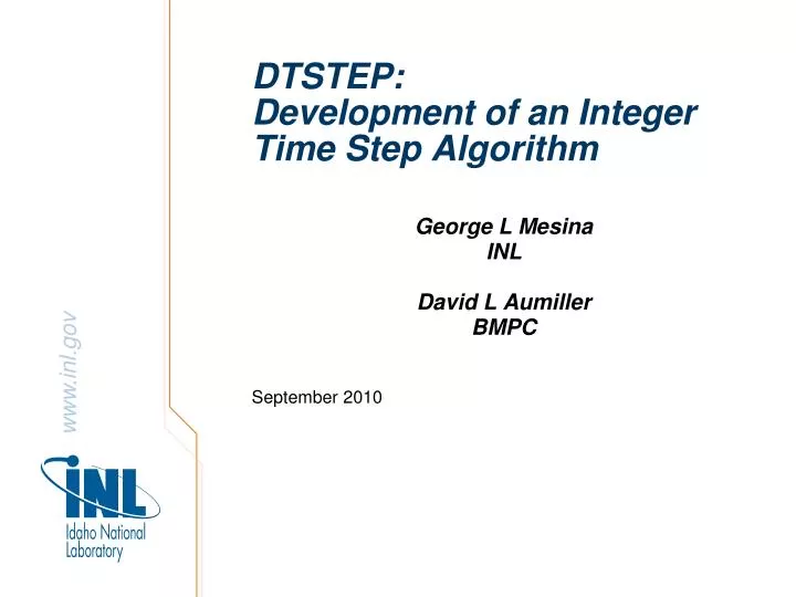dtstep development of an integer time step algorithm
