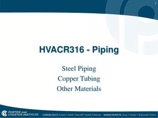 HVACR316 - Piping