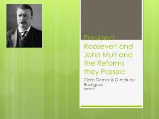 President Roosevelt and John Muir and the Reforms they Passed