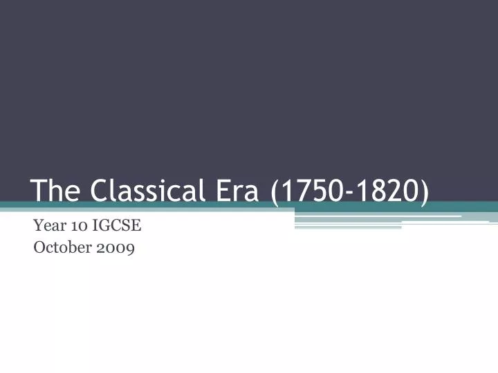 the classical era 1750 1820