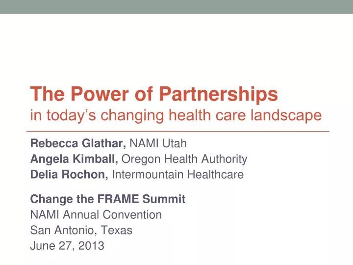 the power of partnerships in today s changing health care landscape