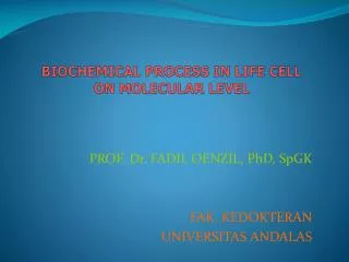 biochemical process in life cell on molecular level