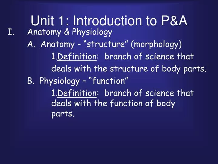 unit 1 introduction to p a