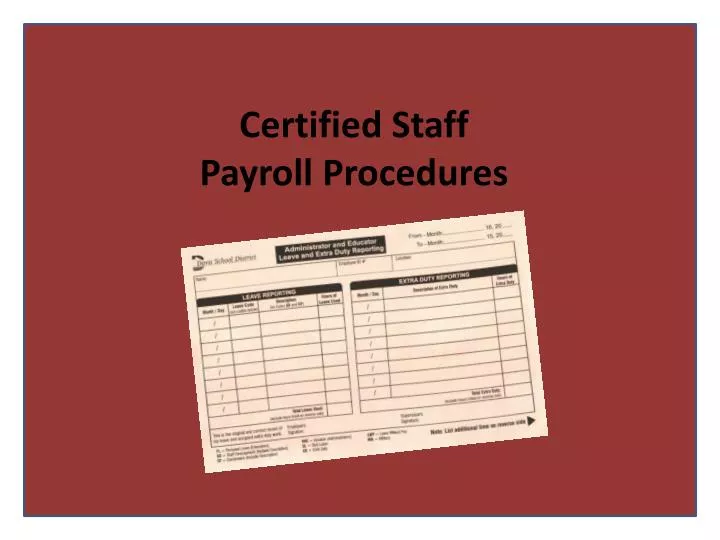 certified staff payroll procedures