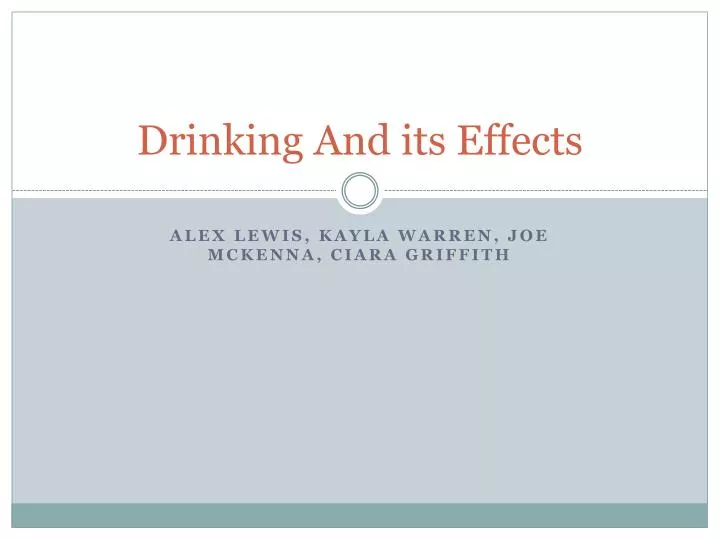 drinking and its effects
