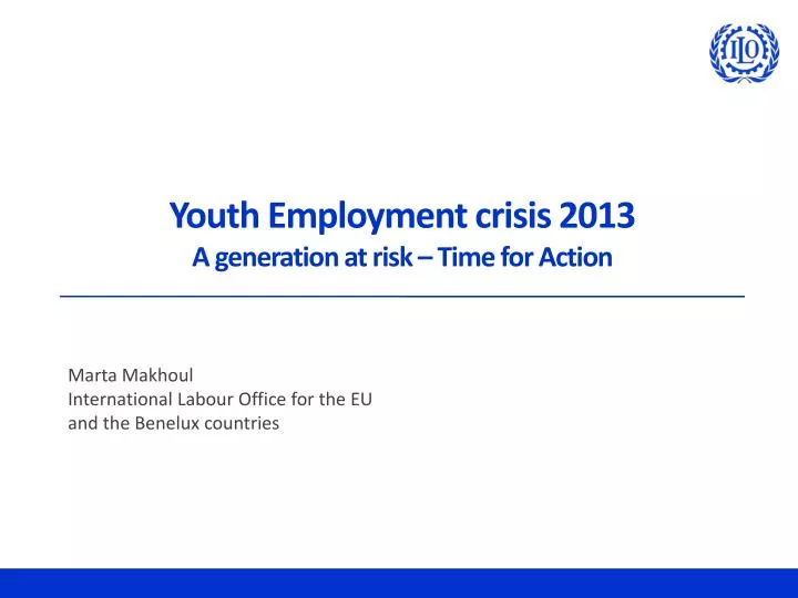 youth employment crisis 2013 a generation at risk time for action