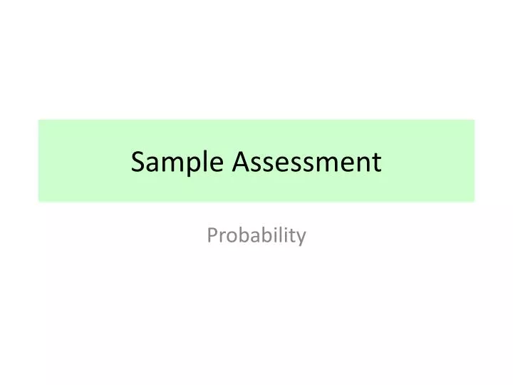 sample assessment