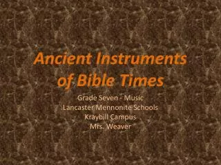 Ancient Instruments of Bible Times