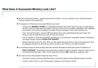 What Does A Successful Ministry Look Like?