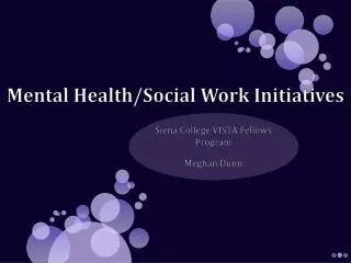 Mental Health/Social Work Initiatives