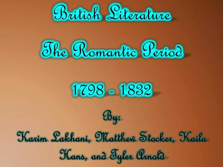 british literature the romantic period 1798 1832
