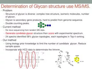 Determination of Glycan structure use MS/MS .