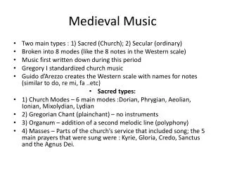 Medieval Music