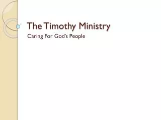 The Timothy Ministry