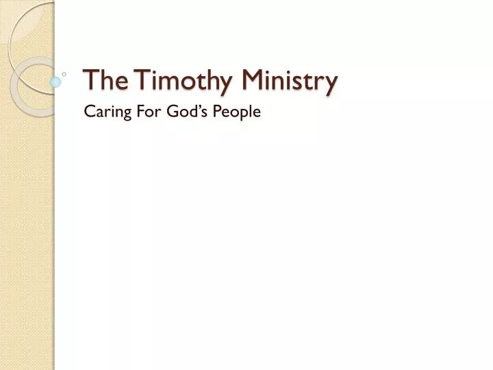 the timothy ministry