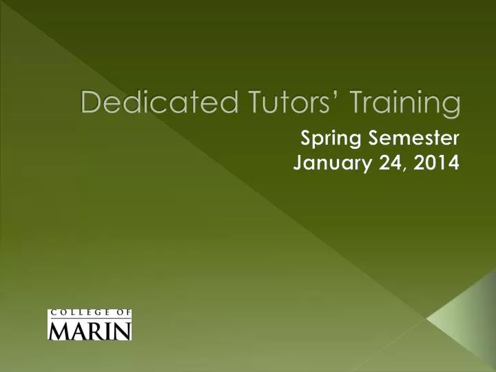 dedicated tutors training