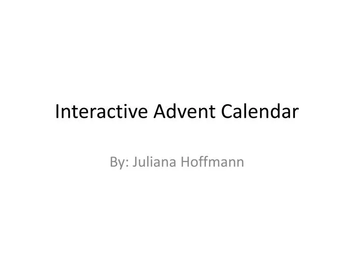 interactive advent calendar