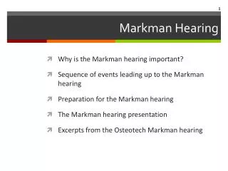 Markman Hearing