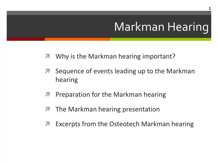 markman hearing