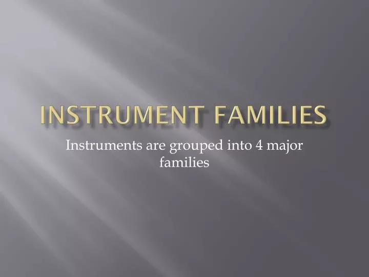 instrument families