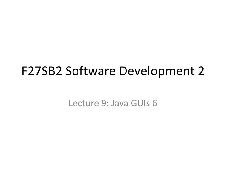 f27sb2 software development 2