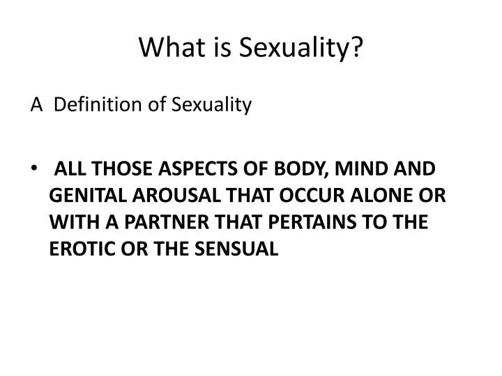 what is sexuality