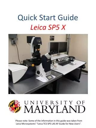 Quick Start Guide Leica SP5 X