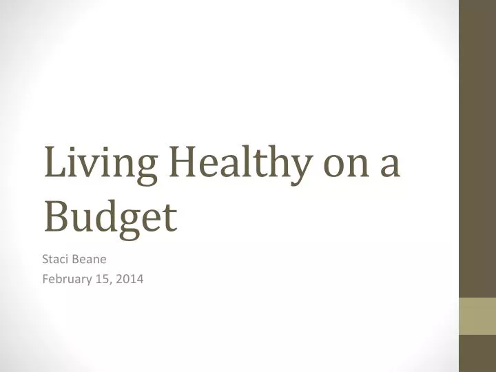 living healthy on a budget