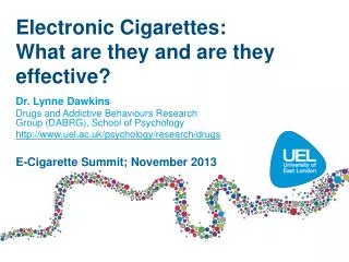 Electronic Cigarettes: What are they and are they effective?