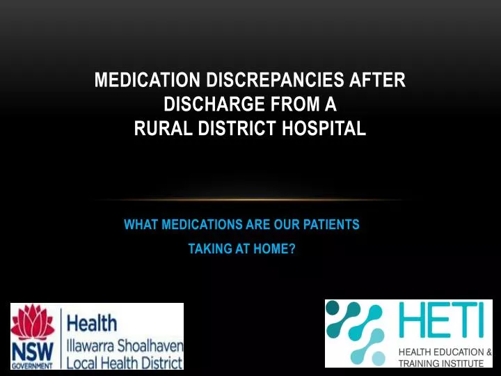 medication discrepancies after discharge from a rural district hospital