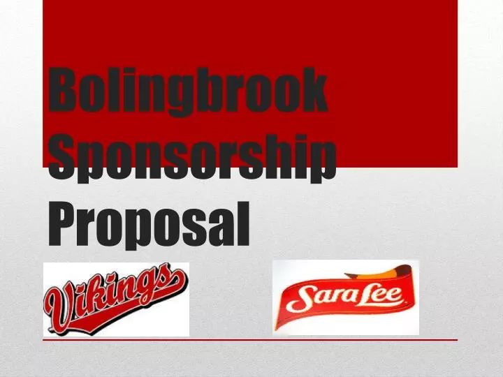 bolingbrook sponsorship proposal