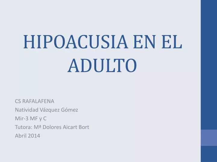 hipoacusia en el adulto