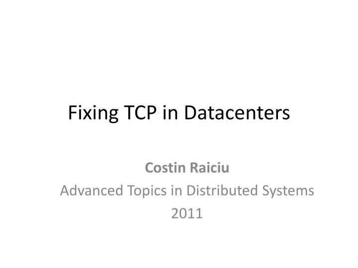 fixing tcp in datacenters