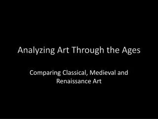 Analyzing Art Through the Ages