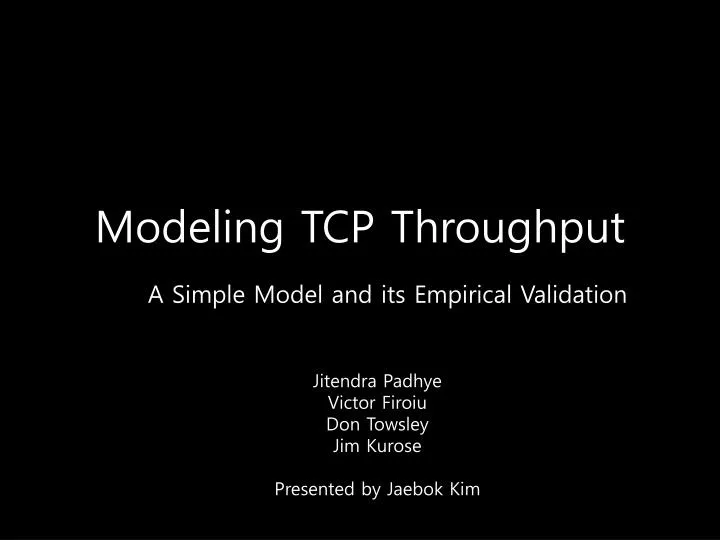 modeling tcp throughput