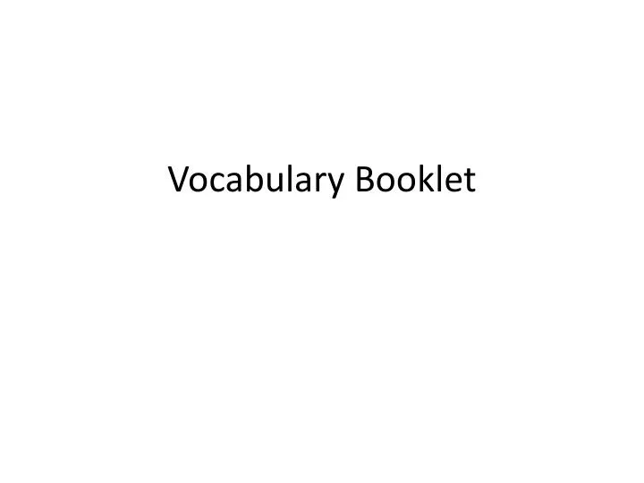 vocabulary booklet