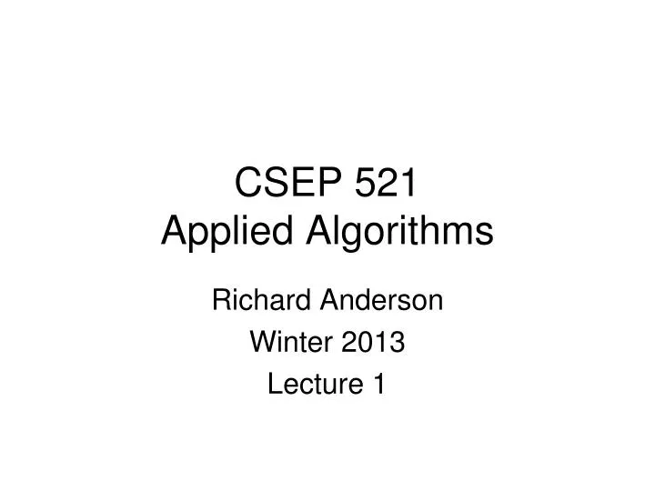 csep 521 applied algorithms