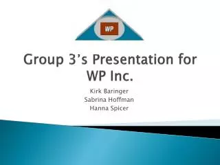 Group 3’s Presentation for WP Inc.