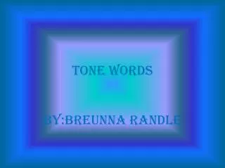 Tone words