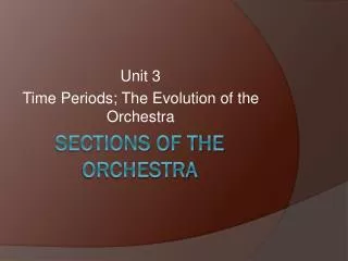 Sections of the Orchestra