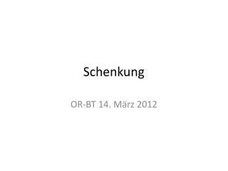 schenkung