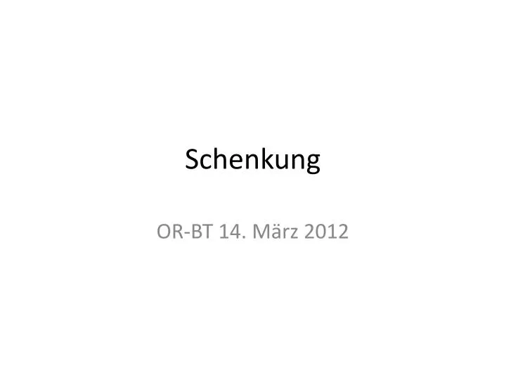 schenkung