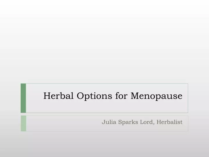 herbal options for menopause