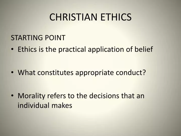 christian ethics