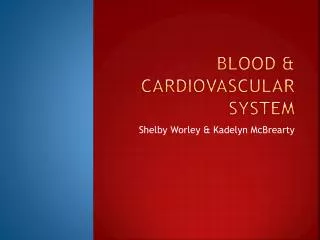 Blood &amp; Cardiovascular System